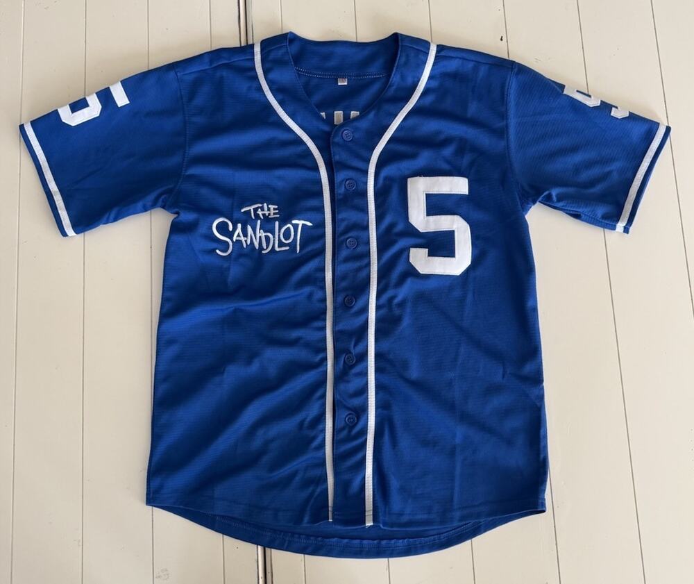 Sandlot Baseball Jersey Squints #5 Dodger Blue Stitched Men's Size Small S